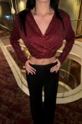 PULLU CROP KRUVAZE BLUZ - Bordo resmi